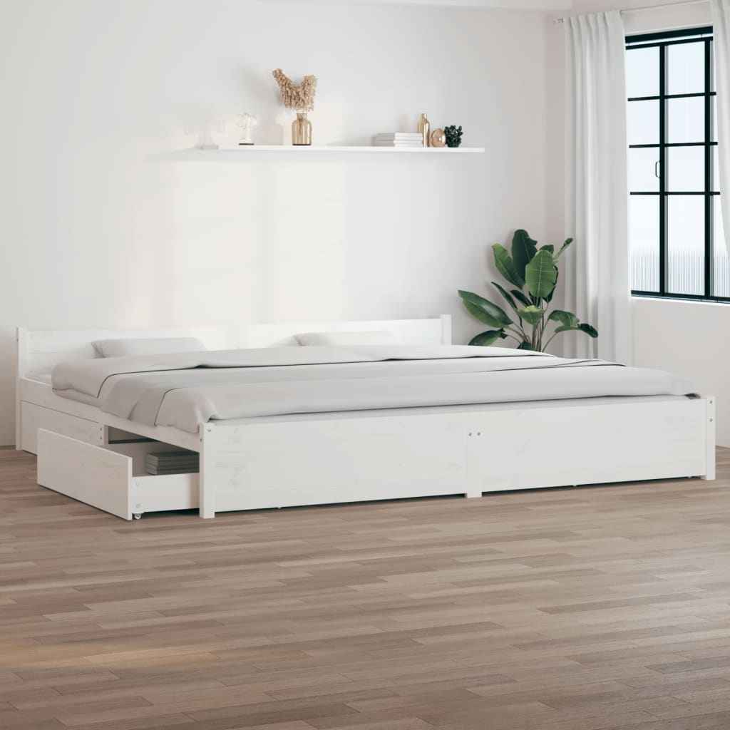 vidaXL Estrutura de cama com gavetas 135x190 cm casal